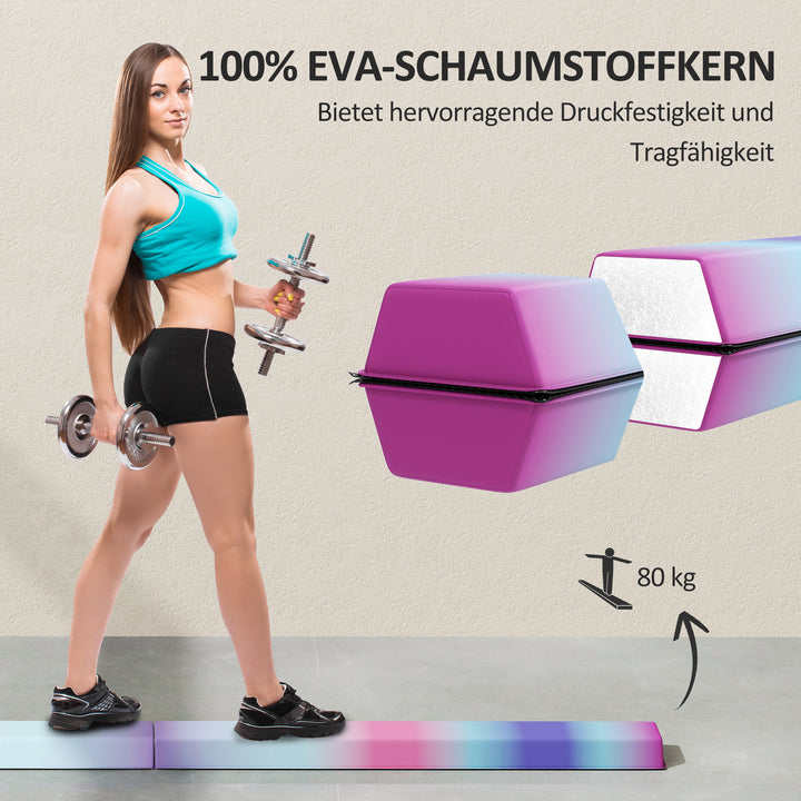 236 cm foldbar balancebom til teenagere 80 kg farverig