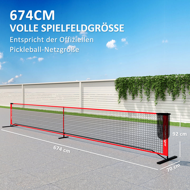 Bærbart sæt med pickleballnet, 6,7 m pickleballsystem med net