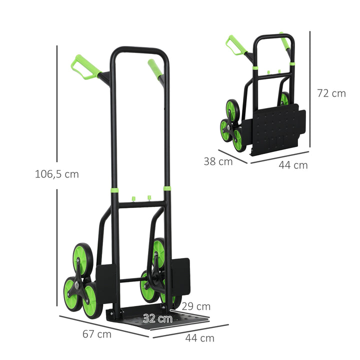Trappevogn, foldbar transportvogn med stålramme, maks. 120 kg