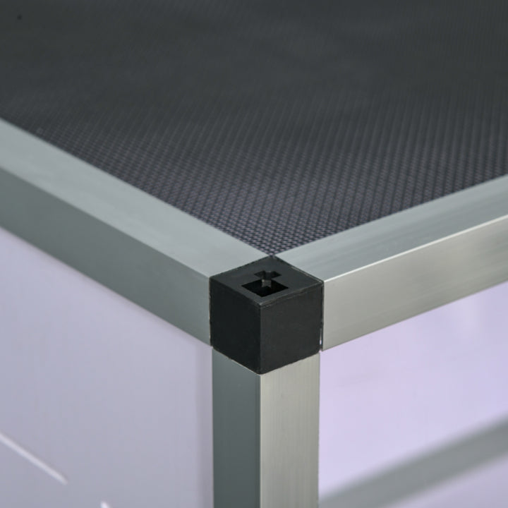 Terrarium lavet af aluminium til krybdyr, padder, spindlere, krybdyravlskasse, netterrarium, hvid + sølv + sort, 120 x 40 x 40 cm