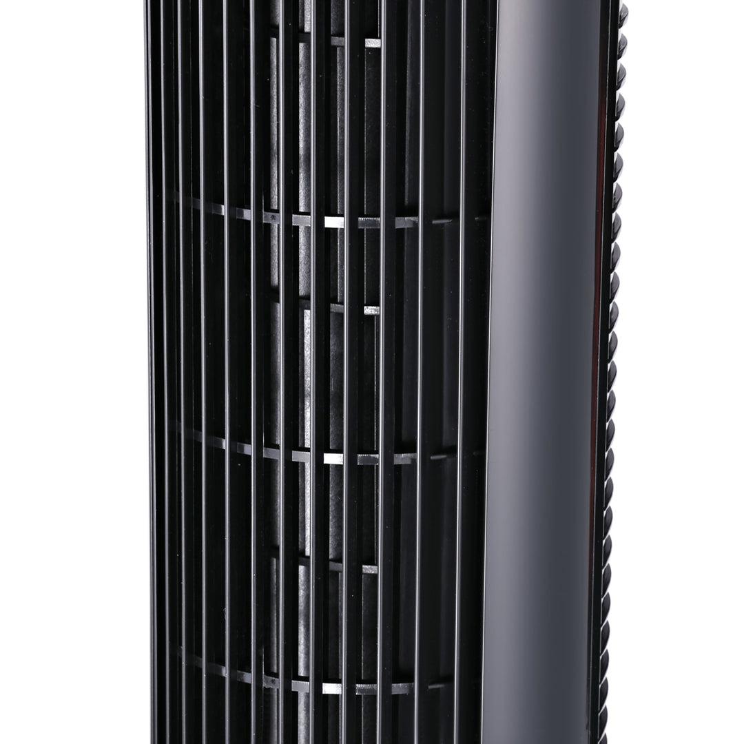 45W tårnventilator, stille design, 3 hastighedsindstillinger, 70° oscillation, ABS, sort, Ø27 x H75 cm
