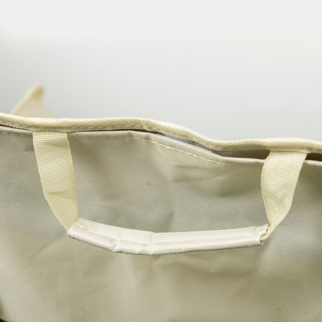 Foldbar campingstol med stålramme og stofsæde og bæretaske, hvid