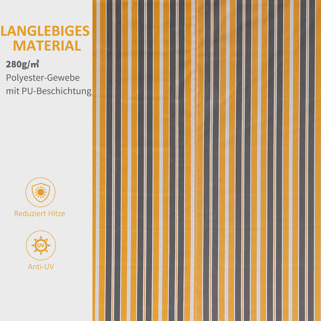 Markise med håndsving, solbeskyttelse, aluminium, gul og grå, 295 x 245 cm