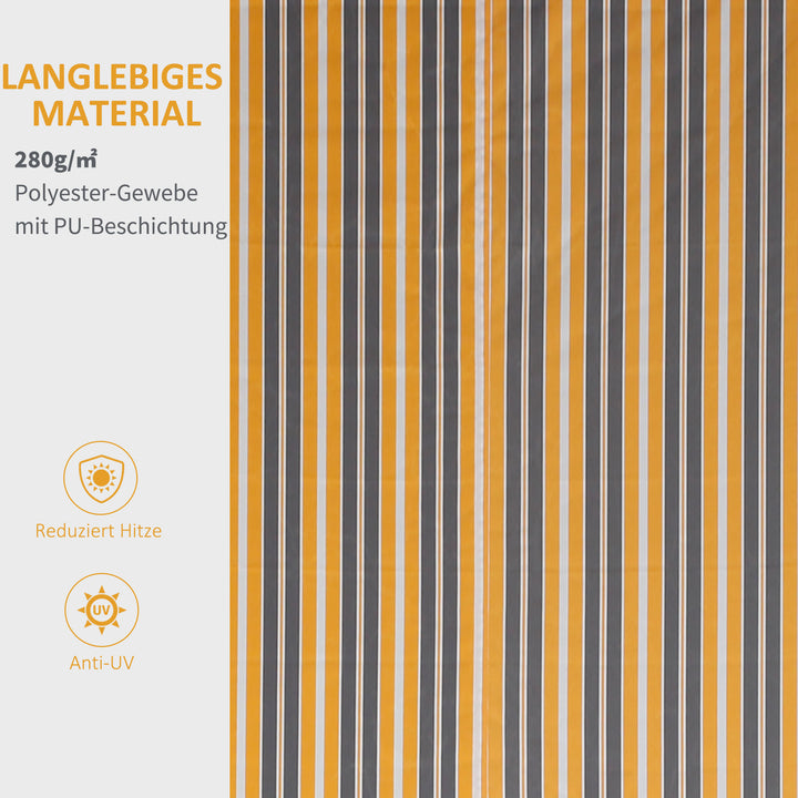 Markise med håndsving, solbeskyttelse, aluminium, gul og grå, 295 x 245 cm