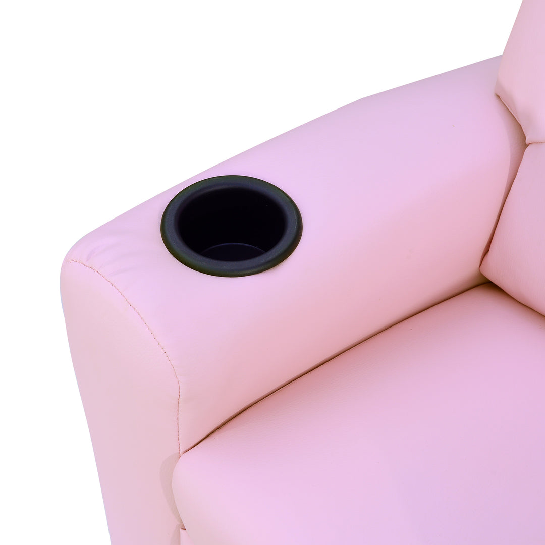 Børnesofa, børnelænestol med fodstøtte, armlæn, kopholdere, justerbar ryglæn, chaiselong, børnesofa, lænestol, børnesofa til 3-6-årige drenge og piger, pink