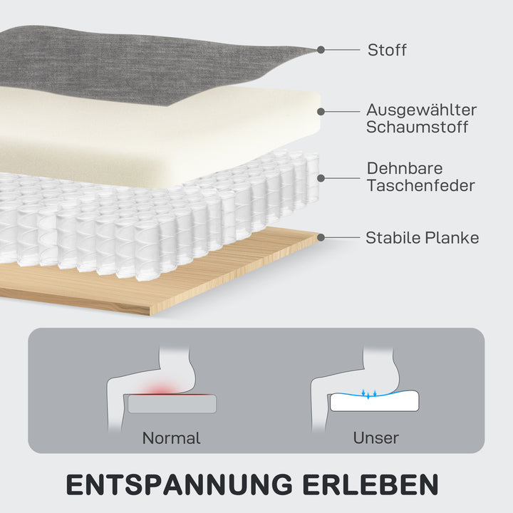 Lænestol, tv-stol med lænefunktion, gyngefunktion, drejelig tv-stol med fodstøtte, grå