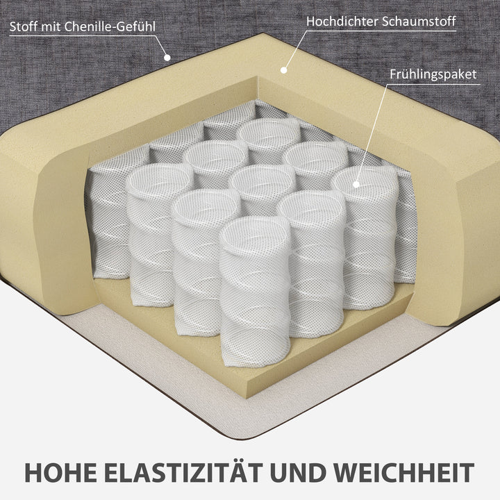 3-personers sofa, stuesofa til 3 personer, stofbetræk, stålstel, polstret sofa, grå