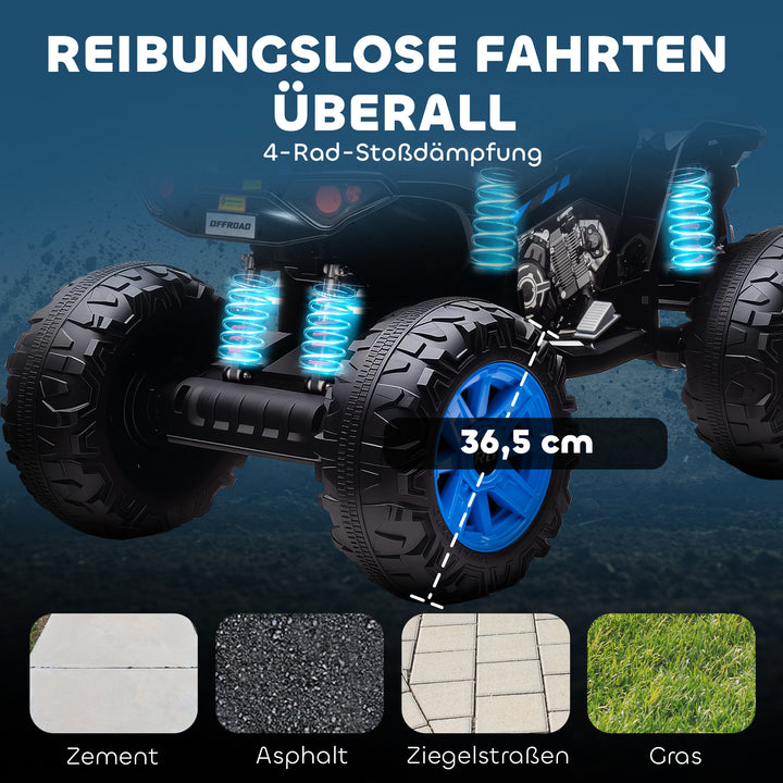 Børns elektriske ATV, 24V elektrisk køretøj med 4 hjul, forlygter, USB-port, MP3-funktion, 6,5 km/t, 3-8 år