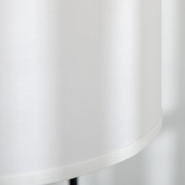 Gulvlampe med fodkontakt, gulvlampe med stofskærm, stål, hvid