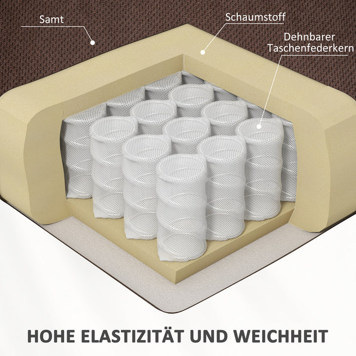 Lænestol med massagefunktion og lændevarme, lænestol med fjernbetjeninger og sidelommer, mørkebrun