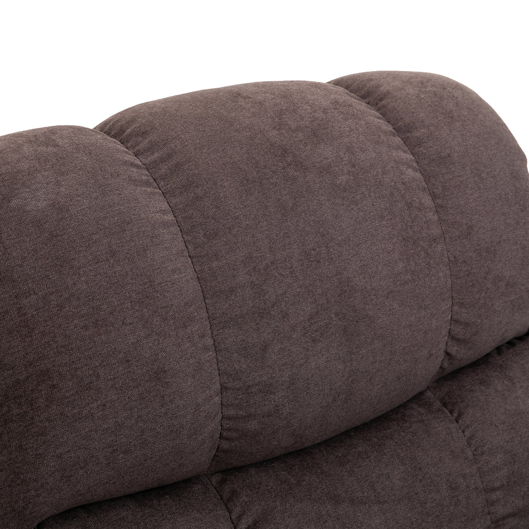 Lænestol med ståstøtte, 160° justerbar ryglæn, massage- og varmefunktion, 83 cm x 95 cm x 105 cm, brun