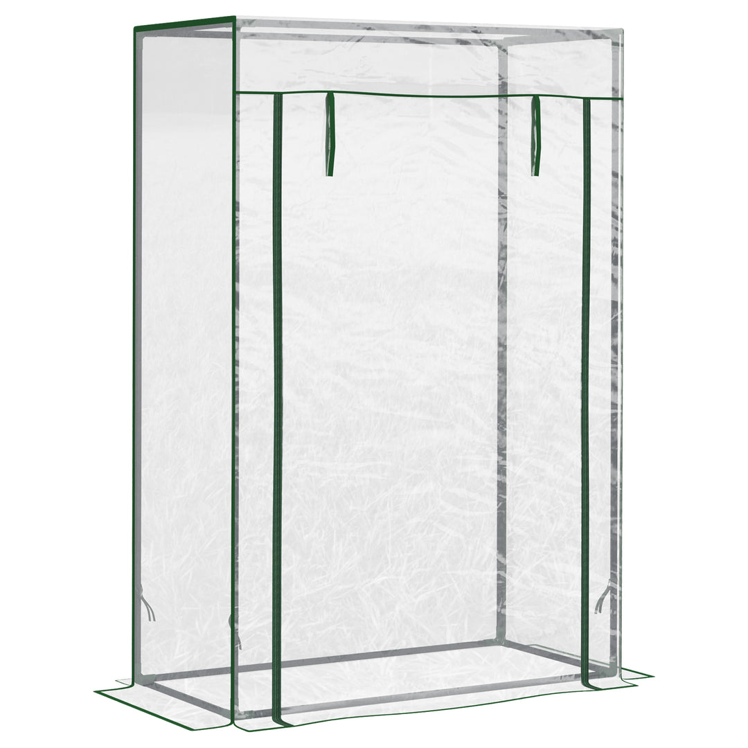 Drivhus, væksthus, tomathus, kold ramme med rulleport, stål, plastik, transparent, 100x50x150cm