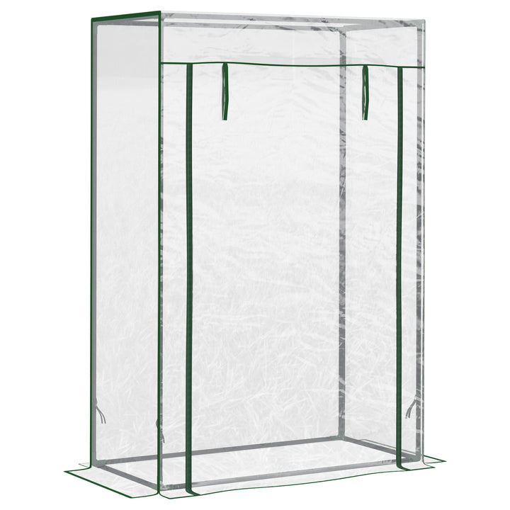 Drivhus, væksthus, tomathus, kold ramme med rulleport, stål, plastik, transparent, 100x50x150cm