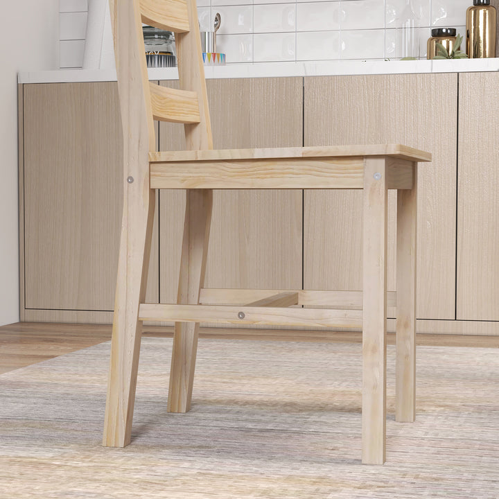 5-Delt spisebordssæt med stole, massivt træ, 118 cm x 73 cm x 75 cm, natur