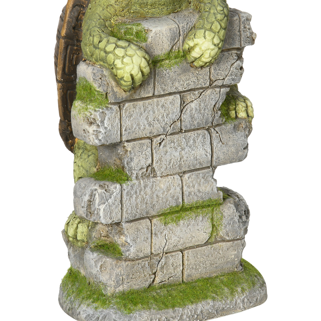 Ny havefigur "lille skildpadde", havedekoration, vejrbestandig, inklusive solcellelampe