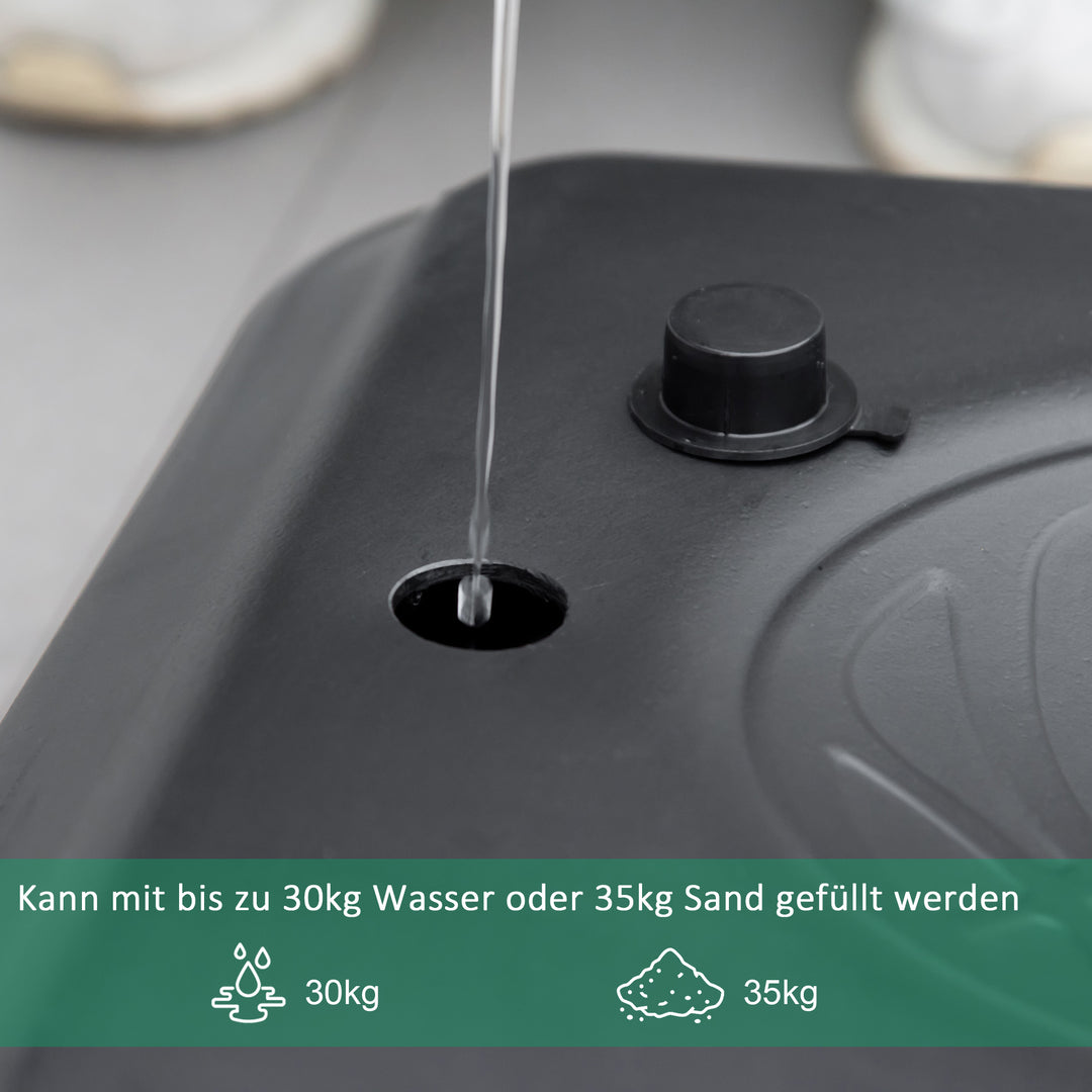 Basketballkurv, højdejusterbar, fyldbar bund, meget stabil, sort, 131 x 49 x 195-250 cm