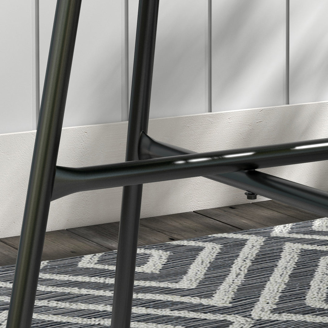 Havebord i bohemestil, udendørs sidebord, PE-rattan, hærdet glas, vejrbestandig, 50 cm x 50 cm x 50 cm, sort