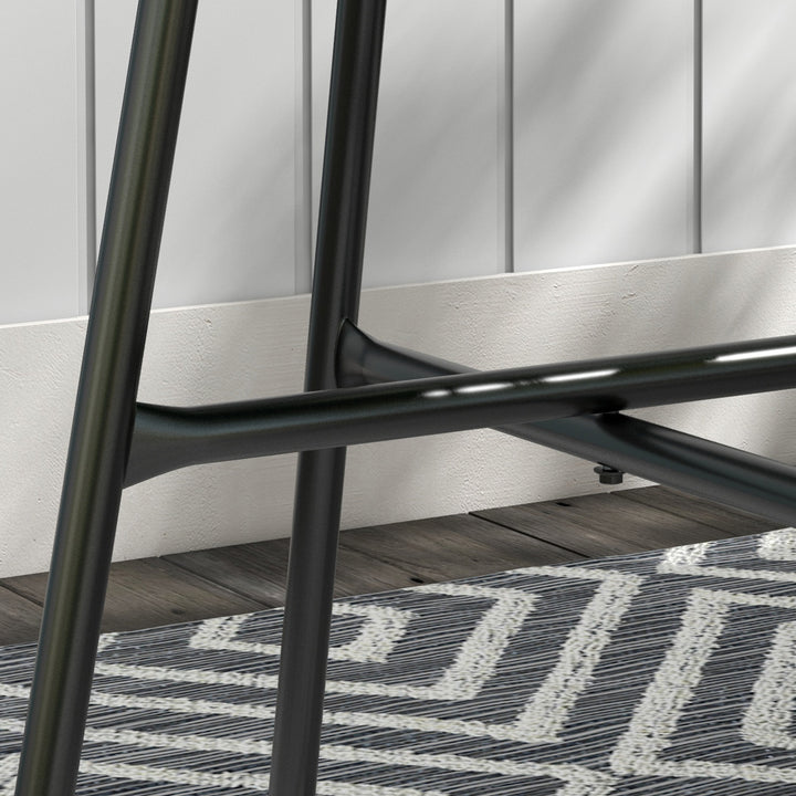 Havebord i bohemestil, udendørs sidebord, PE-rattan, hærdet glas, vejrbestandig, 50 cm x 50 cm x 50 cm, sort