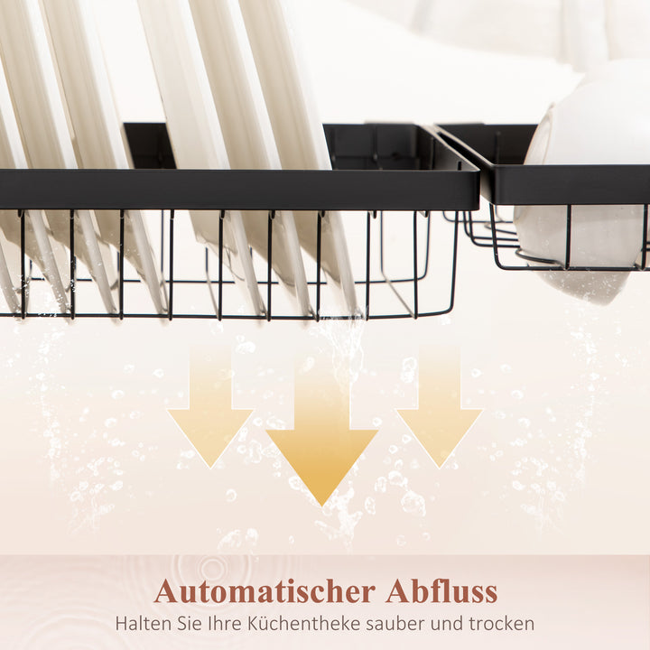 Opvaskestativ, modulær metalopvaskeholder, holder op til 26 kg, sort