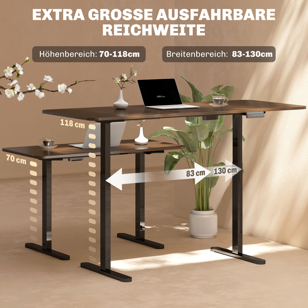 Elektrisk skrivebordsstel, højdejusterbart, med hukommelsesfunktion, stål, sort