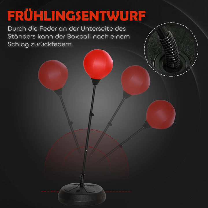 Boksebold til børn i alderen 5-10 år, med boksehandsker, højdejusterbar