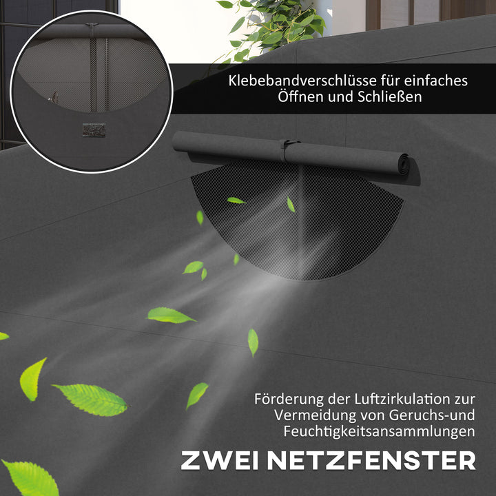 Motorcykelovertræk foldbart udendørs, xxl 345x135x191 cm, sort