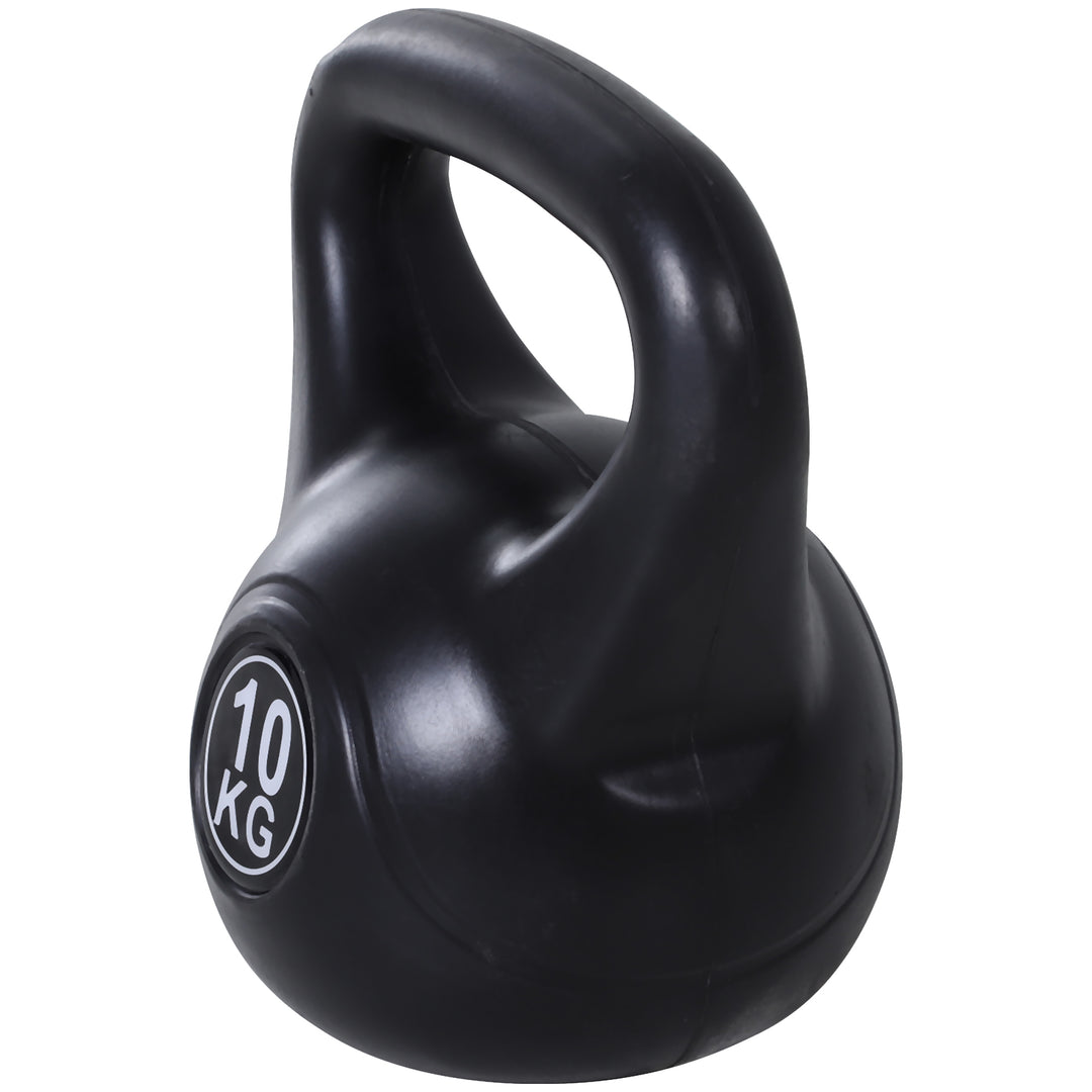 Kettlebell 10 kg vægthåndvægt fyldt med sand til begyndere sort