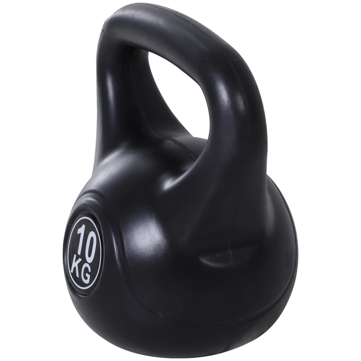 Kettlebell 10 kg vægthåndvægt fyldt med sand til begyndere sort
