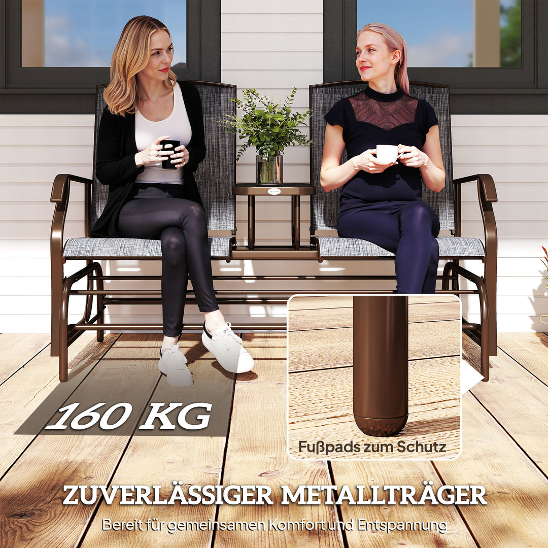 Havebænk, gyngestol, sæde, gyngebænk, havestol med bord, gyngebænk, 2-personers