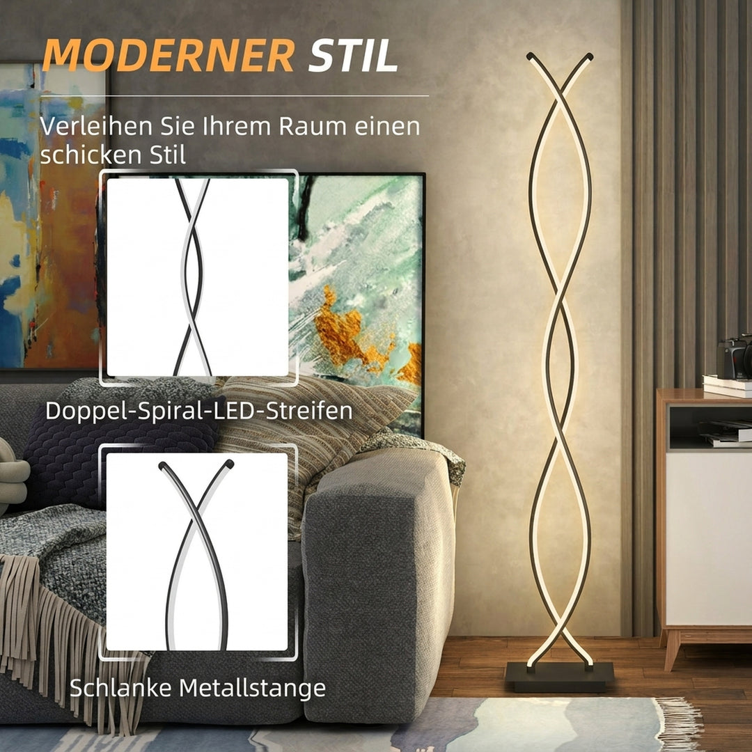LED-gulvlampe dæmpbar 144 cm gulvlampe med fodkontakt sort
