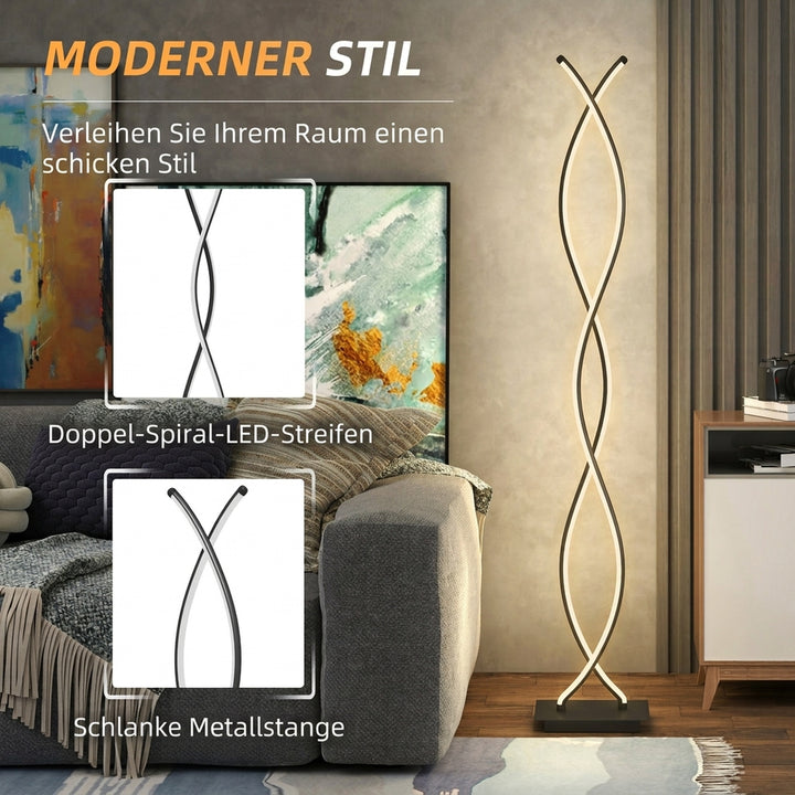 LED-gulvlampe dæmpbar 144 cm gulvlampe med fodkontakt sort