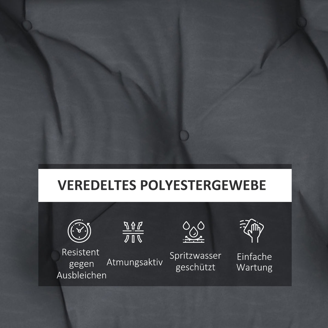 2-delt hyndesæt til havemøbler, vejrbestandigt, knapsyet, 120 x 60 x 15 cm, grå
