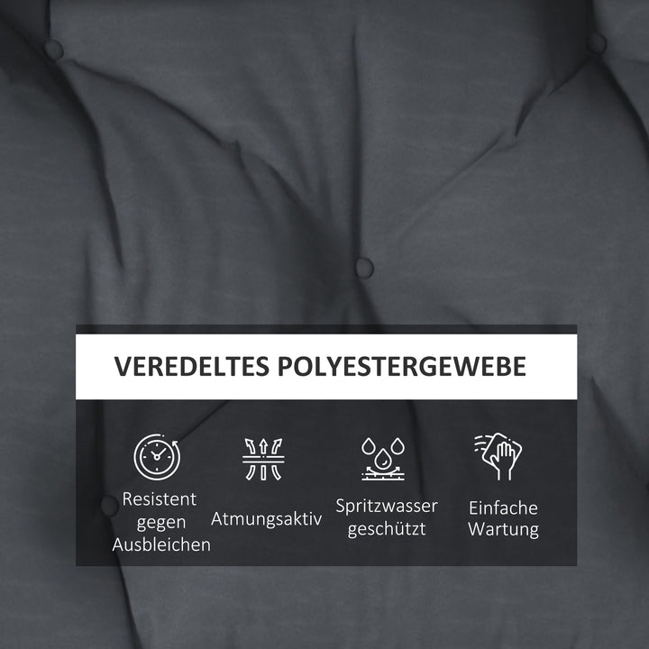 2-delt hyndesæt til havemøbler, vejrbestandigt, knapsyet, 120 x 60 x 15 cm, grå
