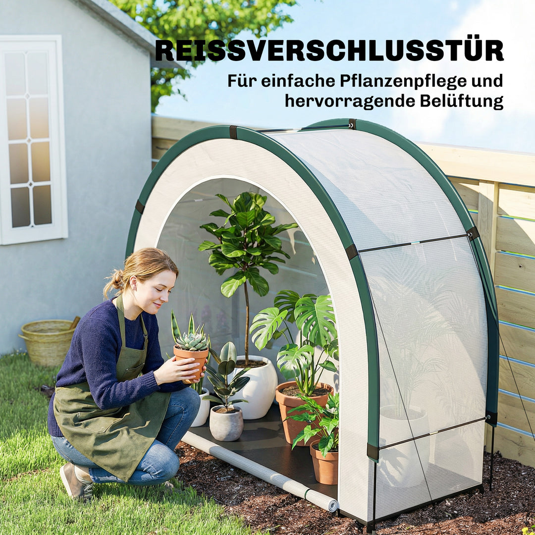 Drivhus med kuppelformet top, foldbart foliedrivhus 200 x 80 x 164 cm grønt