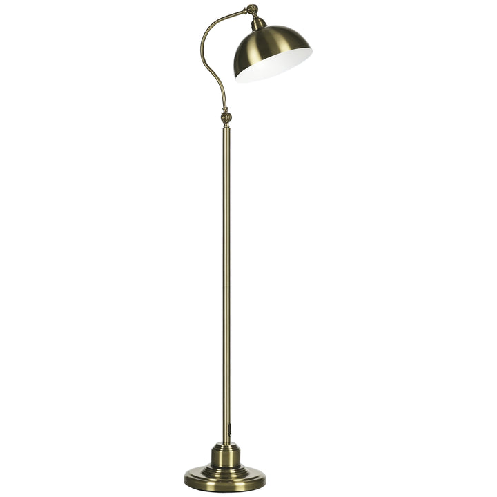 Vintage gulvlampe med justerbar vinkel, messingfinish, 42 cm x 25,5 cm x 152 cm, bronze