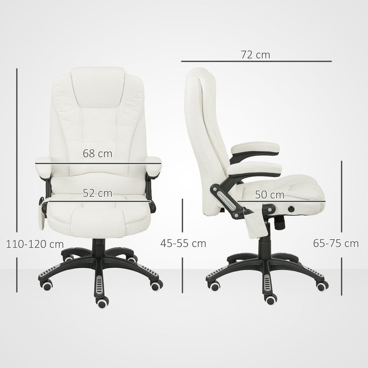 Ergonomisk kontorstol med massagefunktion, 68 x 72 x 110-120 cm, cremehvid