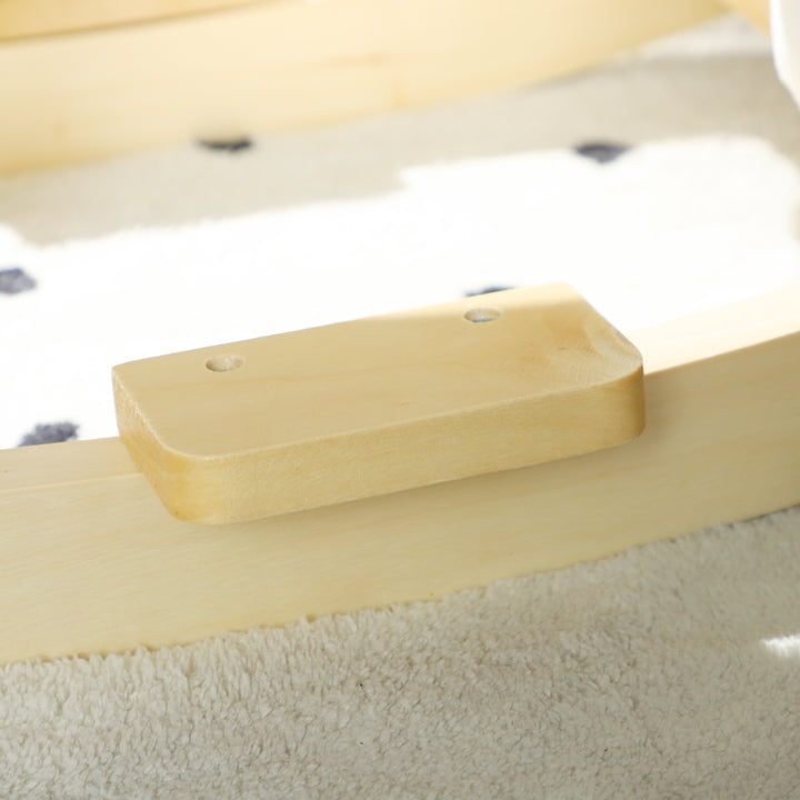 Hundeformet gyngehest med lydfunktion, lavet af træ og metal, med plysbetræk, 2-4 år, hvid