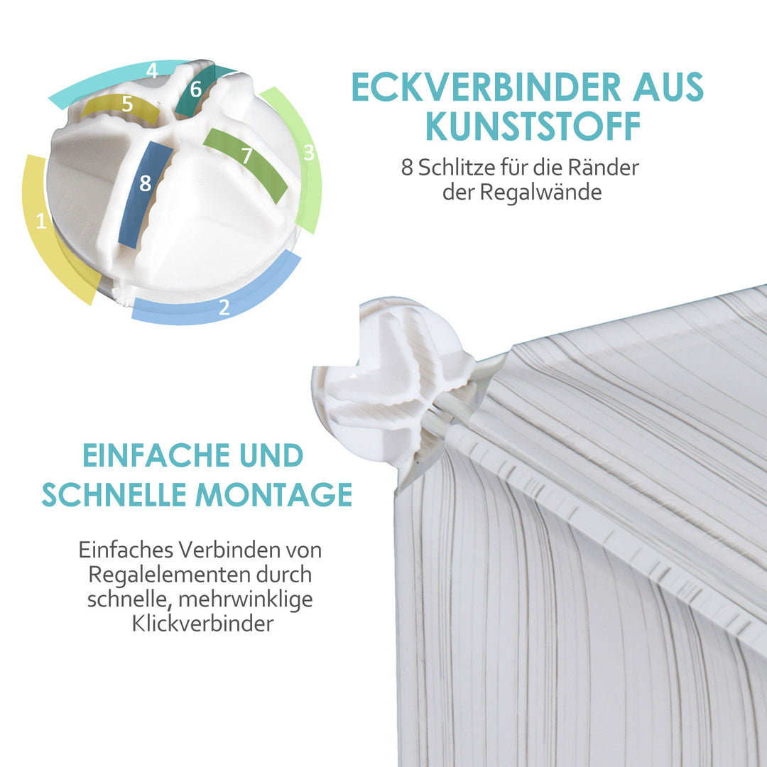 Skoskab, hylde med opbevaringsbokse, garderobe, plast, stål, hvid, 75 x 37 x 73 cm