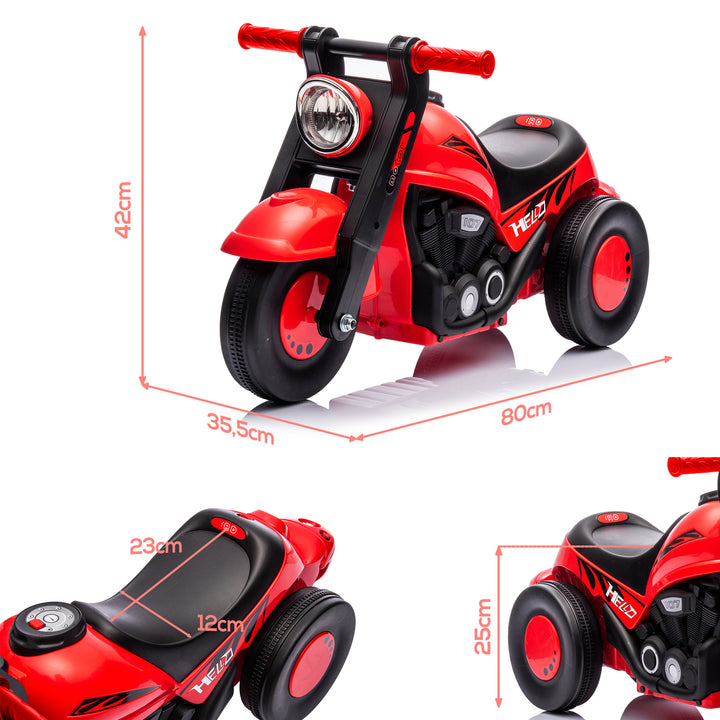 Kørebil, motorcykeldesign, musik og bobler, for alderen 2-5, rød