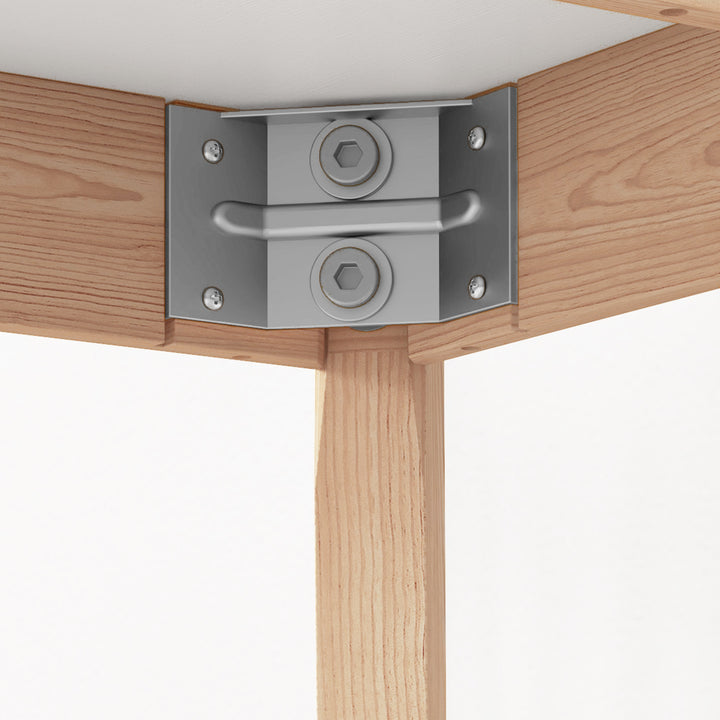 Spisebord, køkkenbord, rundt bord, skandinavisk design, 75 cm x 75 cm x 76 cm, hvid + natur