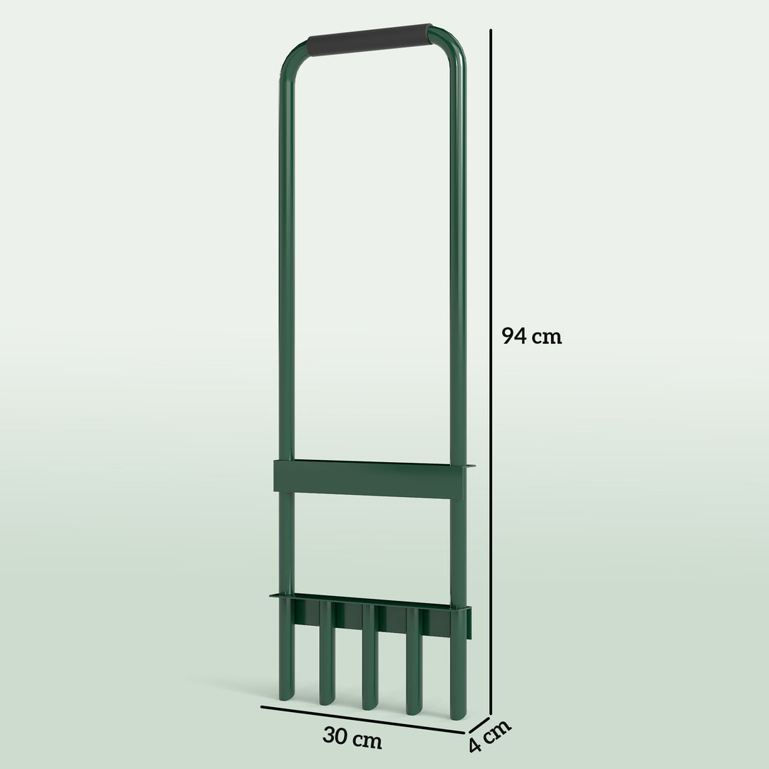 Plænelufter 30 cm bred manuel plænelufter med skridsikkert håndtag til haver mørkegrøn