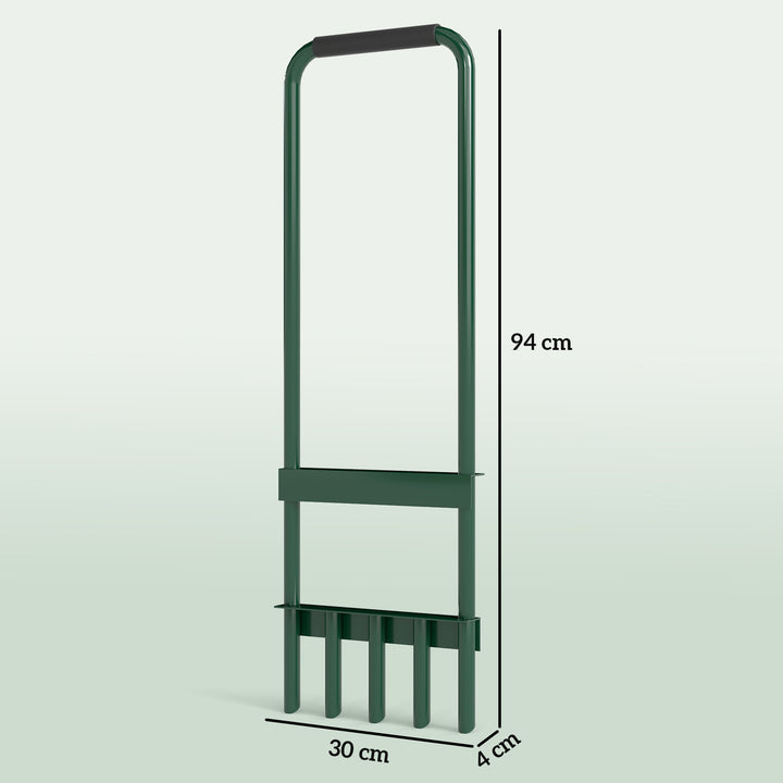 Plænelufter 30 cm bred manuel plænelufter med skridsikkert håndtag til haver mørkegrøn