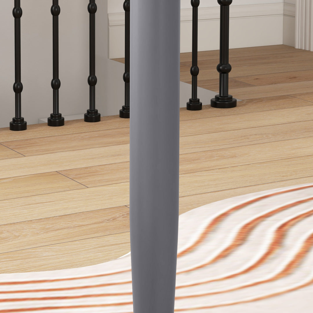 Spisebord til 2 personer, rund bordplade, stålfod, grå, 70 x 70 x 75 cm