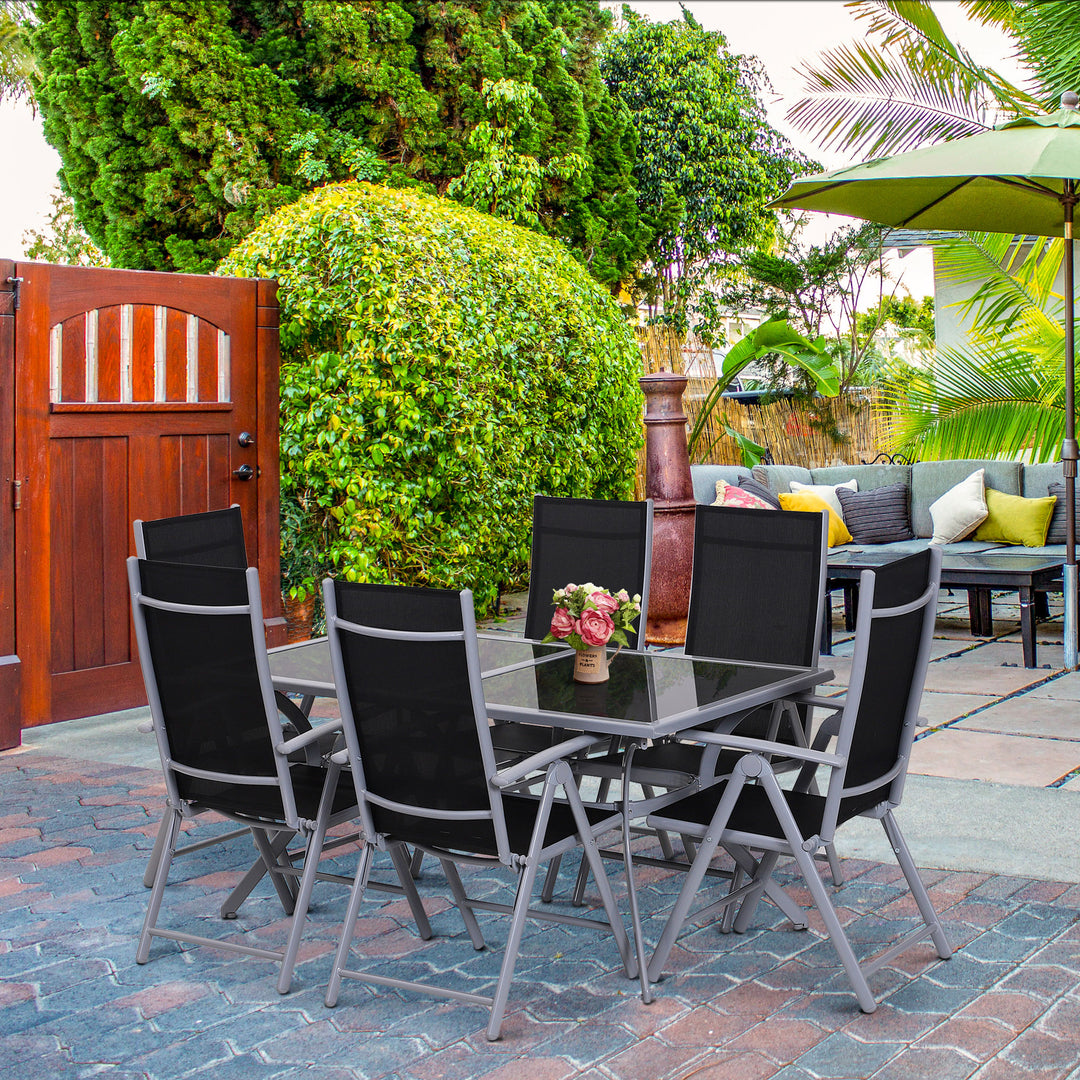 Siddegruppe til 6 personer havemøbler i aluminium