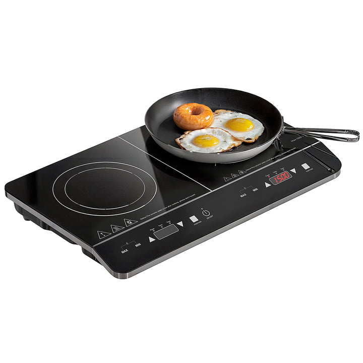 Bærbar induktionskogeplade, 10-trins temperaturkontrol, touchpanel, sort