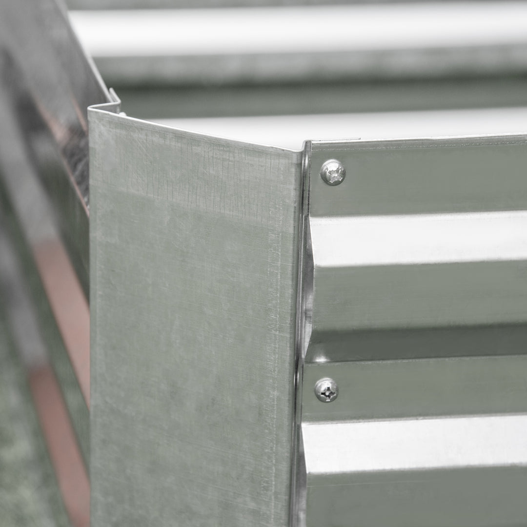 Højbed lavet af galvaniseret stål havebed plantekasse til haven blomsterpotte sølv 120 x 90 x 30 cm