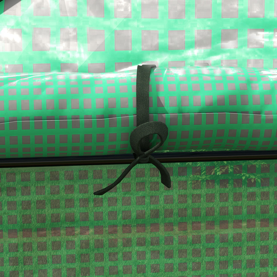 Reservefilm til drivhus, reserveafdækning med uv-beskyttelse, rulleport, sidevindue, 140 x 73 x 190 cm, grøn