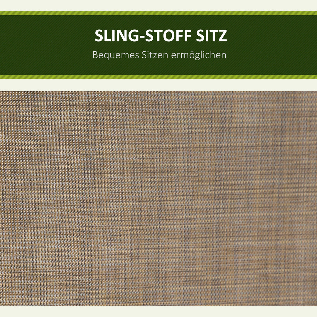 3-Personers verandagynge, havegynge med soltag, gyngebænk med opbevaring, aluminium, 196 x 128 x 172 cm, brun