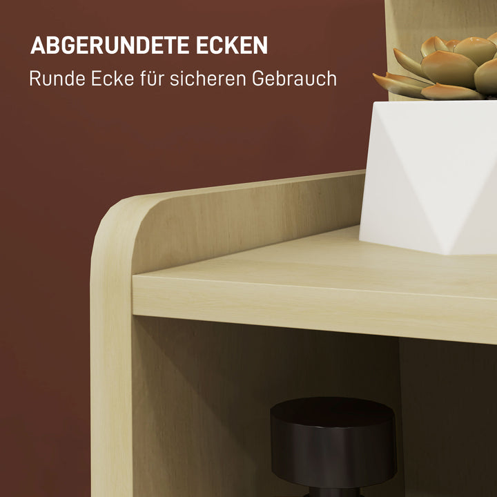 Natbord med 2 skuffer, åben hylde, 40x30x60 cm, trædekoration