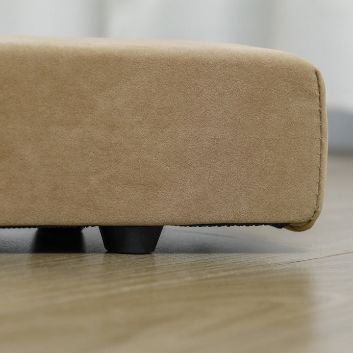 Sammenklappelig balancebom, skridsikker, ruskindsbetræk, holdbart træ, 210 x 10 x 6,5 cm, brun